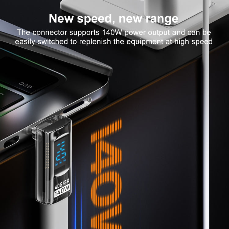 PD 140W Type-C / USB-C to Type-C / USB-C Digital Display Stereo Bend Adapter