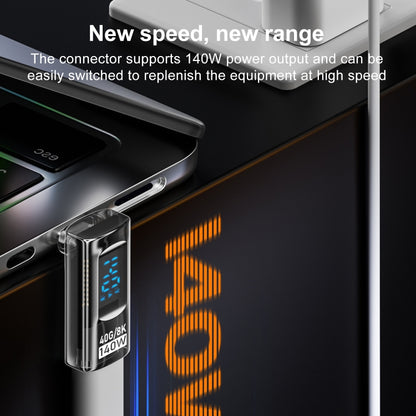 PD 140W Type-C / USB-C to Type-C / USB-C Digital Display Stereo Bend Adapter