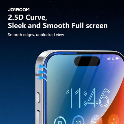 JOYROOM Knight Series 2.5D Full Screen HD Tempered Glass Film, For iPhone 18 Pro, For iPhone 18 Pro Max, For iPhone 17 Pro Max, For iPhone 17 Pro, For iPhone 17, For iPhone 17 Air, For iPhone 15 Pro Max, For iPhone 15 Pro
