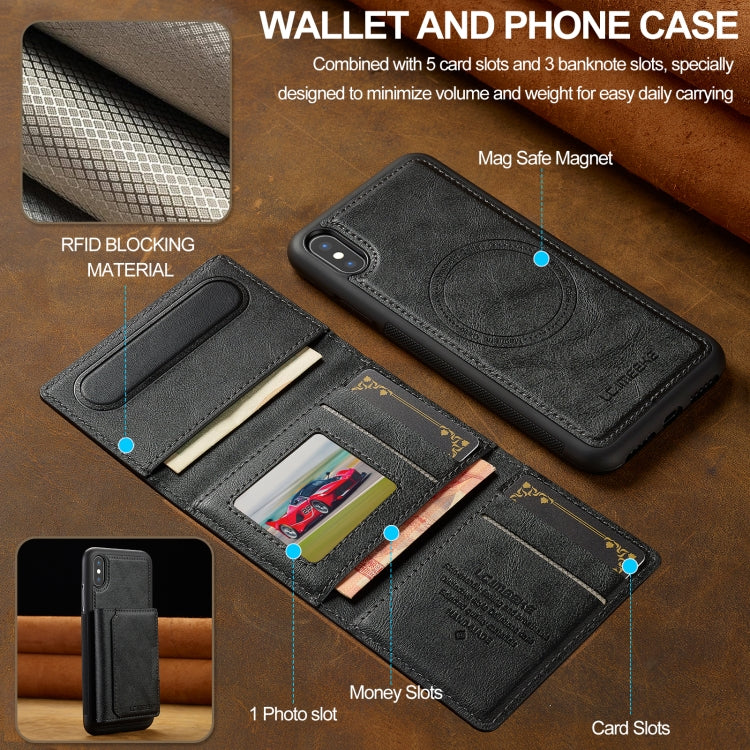LC.IMEEKE L5 Series Detachable RFID Card Bag Magsafe Phone Case, For iPhone XR, For iPhone XS Max, For iPhone 8 Plus / 7 Plus