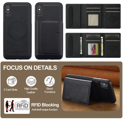 LC.IMEEKE L5 Series Detachable RFID Card Bag Magsafe Phone Case, For iPhone XR, For iPhone XS Max, For iPhone 8 Plus / 7 Plus