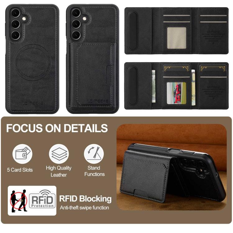 LC.IMEEKE L5 Series Detachable RFID Card Bag Magsafe Phone Case, For Galaxy A18 5G/A18 4G, For Samsung Galaxy A57 5G, For Samsung Galaxy A37 5G, For Samsung Galaxy A56 5G, For Samsung Galaxy A36 5G, For Samsung Galaxy A16 5G                            ...