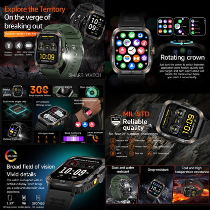 ZW69 1.97 inch AMOLED Outdoor Sports BT Call Smart Watch, Blood Oxygen / Heart Rate / Remote Photography / Sleep monitoring