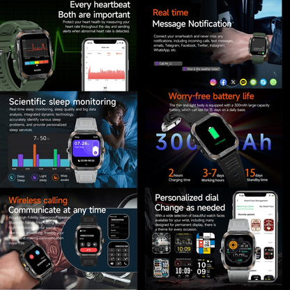 ZW69 1.97 inch AMOLED Outdoor Sports BT Call Smart Watch, Blood Oxygen / Heart Rate / Remote Photography / Sleep monitoring