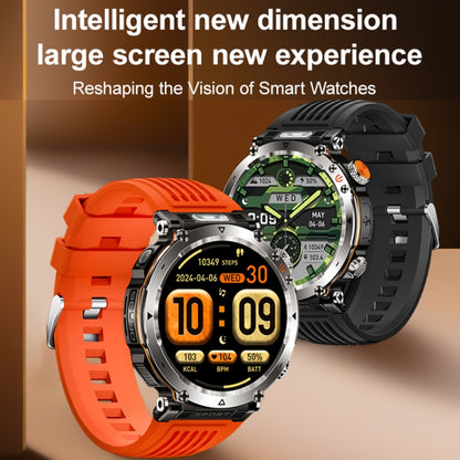 HT30 1.7 inch IP68 Waterproof Steel Band Smart Watch, Support Flashlight / Banknote Detector Light / Compass
