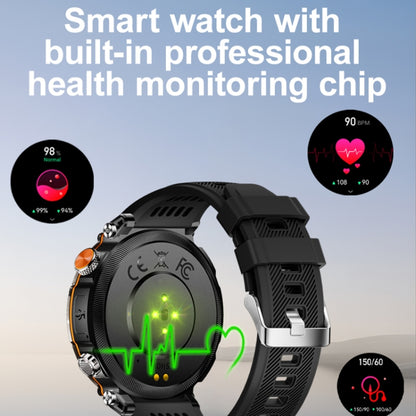 HT30 1.7 inch IP68 Waterproof Steel Band Smart Watch, Support Flashlight / Banknote Detector Light / Compass