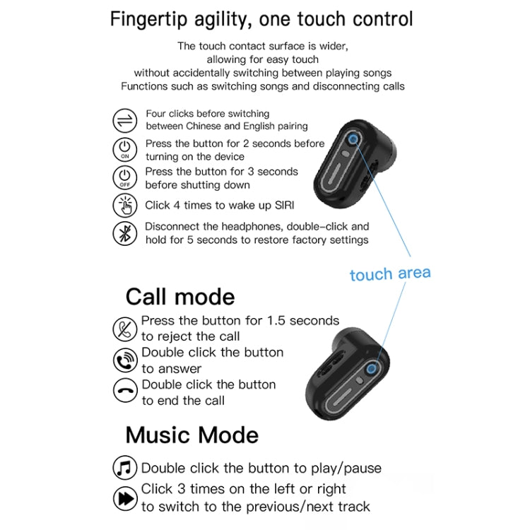 X17 mini 1.27 inch IP67 Waterproof 2 in 1 Bluetooth Earphone Smart Watch