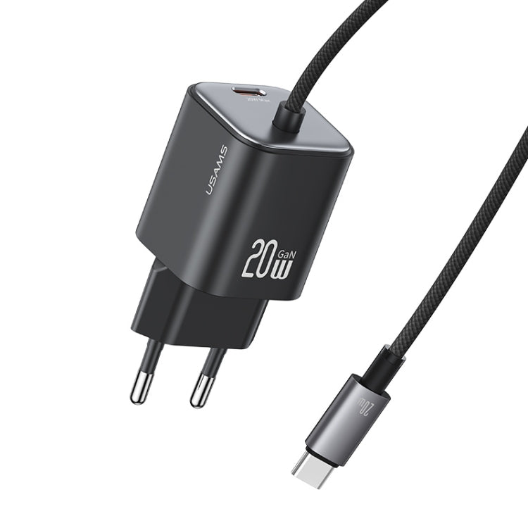 Chargeur rapide USAMS CC261 20 W GaN Mini Type-C / USB-C à double port avec câble, CC261