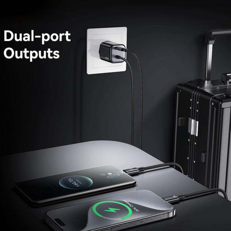 USAMS CC264 30W GaN Mini Type-C / USB-C Dual Port Fast Charger with Cable