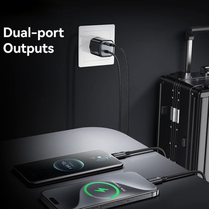 USAMS CC264 30W GaN Mini Type-C / USB-C Dual Port Fast Charger with Cable