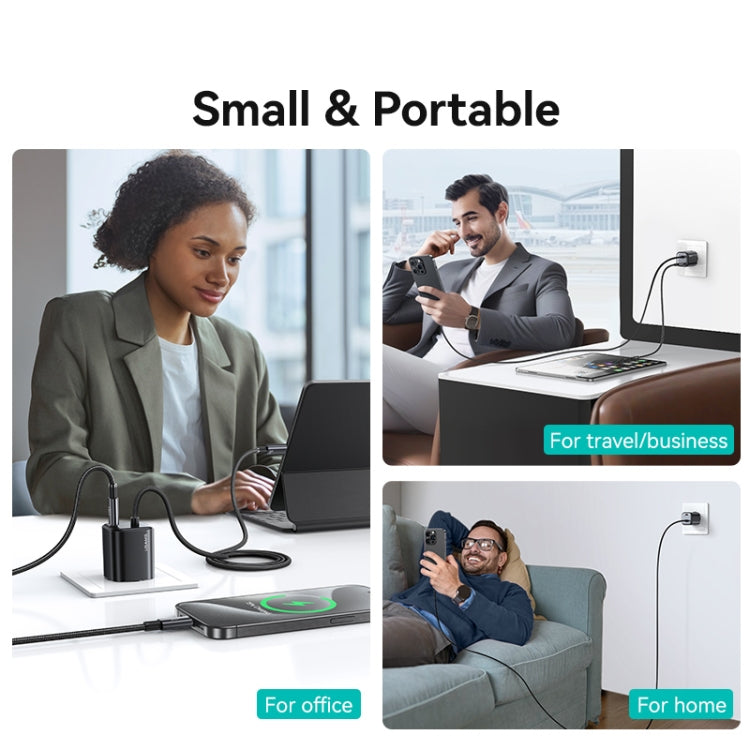 USAMS CC264 30W GaN Mini Type-C / USB-C Dual Port Fast Charger with Cable