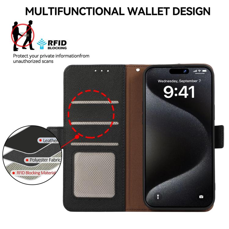 ABEEL Side-Magnetic Litchi Pattern Leather RFID Phone Case, For Google Pixel 11 Pro XL, For Google Pixel 11 / 11 Pro, For Google Pixel 10a, For Google Pixel 9a