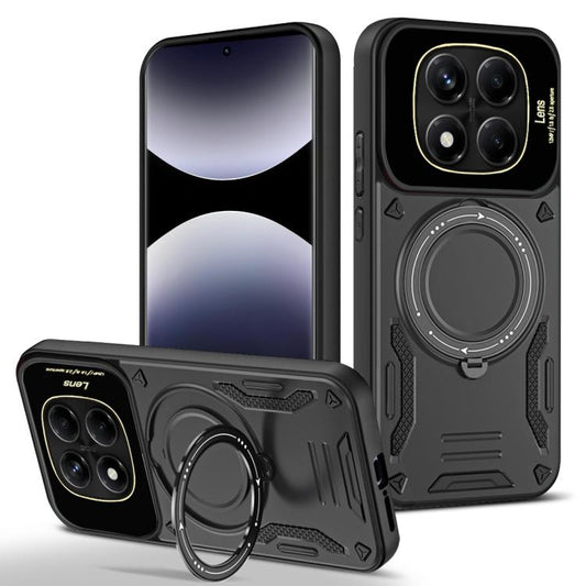 Large Window MagSafe Holder Phone Case, For Redmi Note 14 Pro 4G Global, For Redmi 14C 4G, For Redmi Note 13 Pro 5G Global, For Redmi Note 13 5G Global, For Redmi 13C 4G, For Redmi Note 12 4G Global, For Redmi Note 12 Pro+ 5G Global