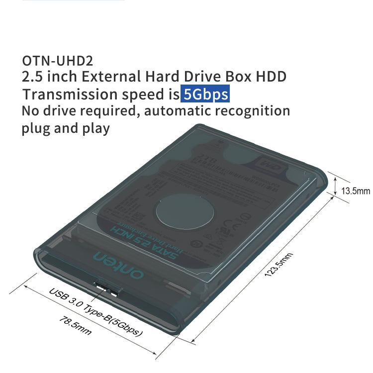Onten UHD2 5Gbps USB 3.0 to 2.5 inch External Hard Drive Box HDD, Onten UHD2