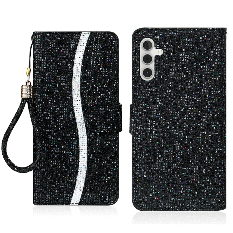 Glitter Powder Filp Leather Phone Case, For Samsung Galaxy A57 5G, For Samsung Galaxy A37 5G, For Samsung Galaxy A56 5G, For Samsung Galaxy A36 5G, For Samsung Galaxy A16  4G / 5G