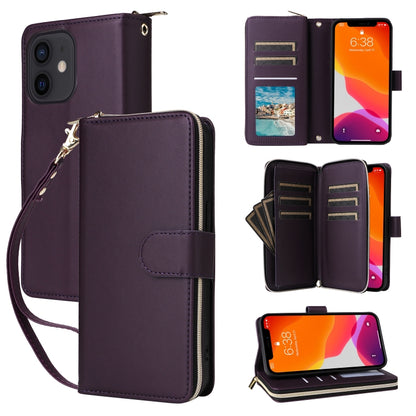 Nine-card Slots Zipper Wallet Bag Leather Phone Case, For iPhone 14 / 13, For iPhone 14 Pro, For iPhone 14 Pro Max, For iPhone 13 Pro Max, For iPhone 13 Pro, For iPhone 12 / 12 Pro, For iPhone 12 Pro Max