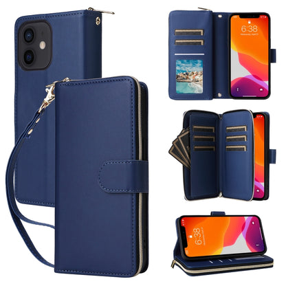 Nine-card Slots Zipper Wallet Bag Leather Phone Case, For iPhone 14 / 13, For iPhone 14 Pro, For iPhone 14 Pro Max, For iPhone 13 Pro Max, For iPhone 13 Pro, For iPhone 12 / 12 Pro, For iPhone 12 Pro Max