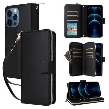 Nine-card Slots Zipper Wallet Bag Leather Phone Case, For iPhone 14 / 13, For iPhone 14 Pro, For iPhone 14 Pro Max, For iPhone 13 Pro Max, For iPhone 13 Pro, For iPhone 12 / 12 Pro, For iPhone 12 Pro Max