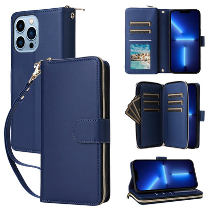 Nine-card Slots Zipper Wallet Bag Leather Phone Case, For iPhone 14 / 13, For iPhone 14 Pro, For iPhone 14 Pro Max, For iPhone 13 Pro Max, For iPhone 13 Pro, For iPhone 12 / 12 Pro, For iPhone 12 Pro Max