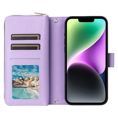Nine-card Slots Zipper Wallet Bag Leather Phone Case, For iPhone 14 / 13, For iPhone 14 Pro, For iPhone 14 Pro Max, For iPhone 13 Pro Max, For iPhone 13 Pro, For iPhone 12 / 12 Pro, For iPhone 12 Pro Max
