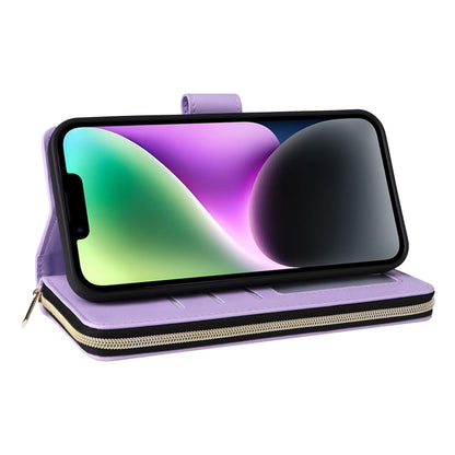 Nine-card Slots Zipper Wallet Bag Leather Phone Case, For iPhone 14 / 13, For iPhone 14 Pro, For iPhone 14 Pro Max, For iPhone 13 Pro Max, For iPhone 13 Pro, For iPhone 12 / 12 Pro, For iPhone 12 Pro Max