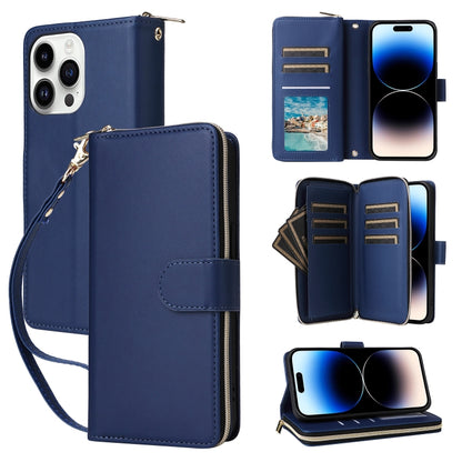 Nine-card Slots Zipper Wallet Bag Leather Phone Case, For iPhone 14 / 13, For iPhone 14 Pro, For iPhone 14 Pro Max, For iPhone 13 Pro Max, For iPhone 13 Pro, For iPhone 12 / 12 Pro, For iPhone 12 Pro Max
