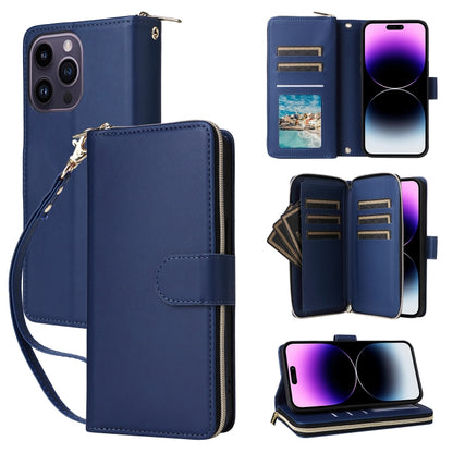 Nine-card Slots Zipper Wallet Bag Leather Phone Case, For iPhone 14 / 13, For iPhone 14 Pro, For iPhone 14 Pro Max, For iPhone 13 Pro Max, For iPhone 13 Pro, For iPhone 12 / 12 Pro, For iPhone 12 Pro Max
