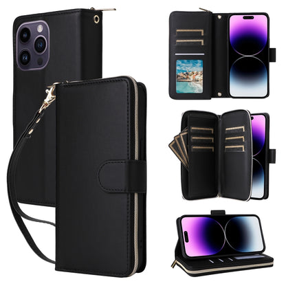 Nine-card Slots Zipper Wallet Bag Leather Phone Case, For iPhone 14 / 13, For iPhone 14 Pro, For iPhone 14 Pro Max, For iPhone 13 Pro Max, For iPhone 13 Pro, For iPhone 12 / 12 Pro, For iPhone 12 Pro Max