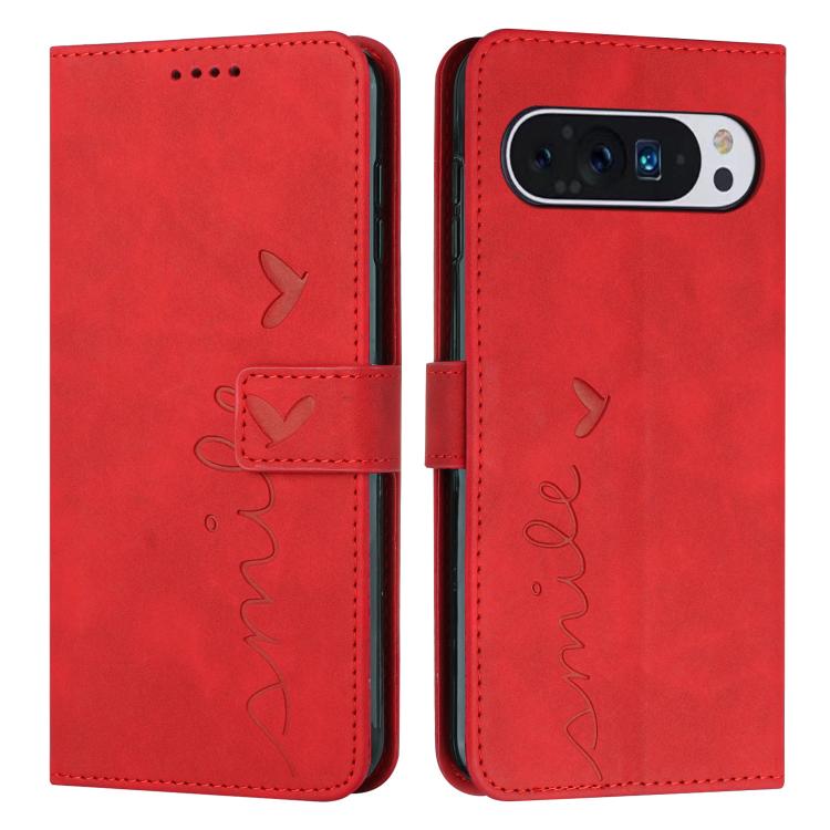 Skin Feel Heart Embossed Leather Phone Case with Long Lanyard, For Google Pixel 11 Pro XL, For Google Pixel 11 / 11 Pro, For Google Pixel 10a, For Google Pixel 10 Pro XL, For Google Pixel 10 / 10 Pro, For Google Pixel 9a