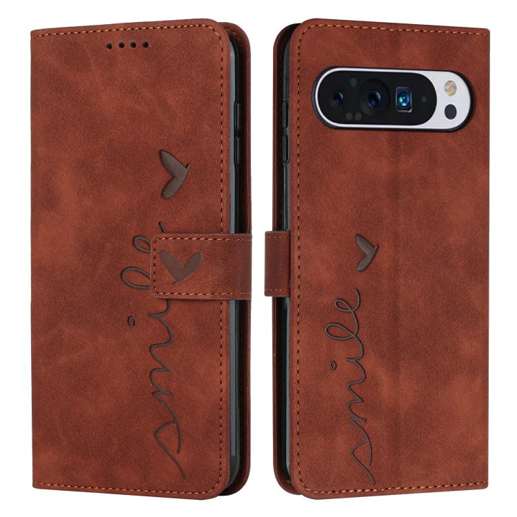 Skin Feel Heart Embossed Leather Phone Case with Long Lanyard, For Google Pixel 11 Pro XL, For Google Pixel 11 / 11 Pro, For Google Pixel 10a, For Google Pixel 10 Pro XL, For Google Pixel 10 / 10 Pro, For Google Pixel 9a