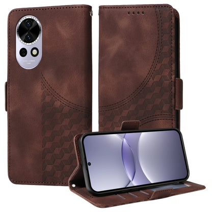 Embossed Rhombus Starry Leather Phone Case, For Huawei nova 14, For Huawei Enjoy 80, For Huawei nova 13 Pro, For Huawei nova 13 / nova 12