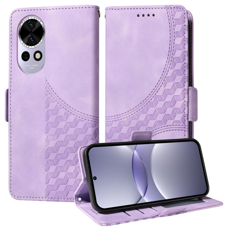 Embossed Rhombus Starry Leather Phone Case, For Huawei nova 14, For Huawei Enjoy 80, For Huawei nova 13 Pro, For Huawei nova 13 / nova 12