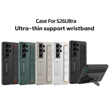 GKK Ultra-thin Wristband Shockproof Phone Case with Holder, For Samsung Galaxy S26 Ultra 5G, For Samsung Galaxy S25 Ultra 5G