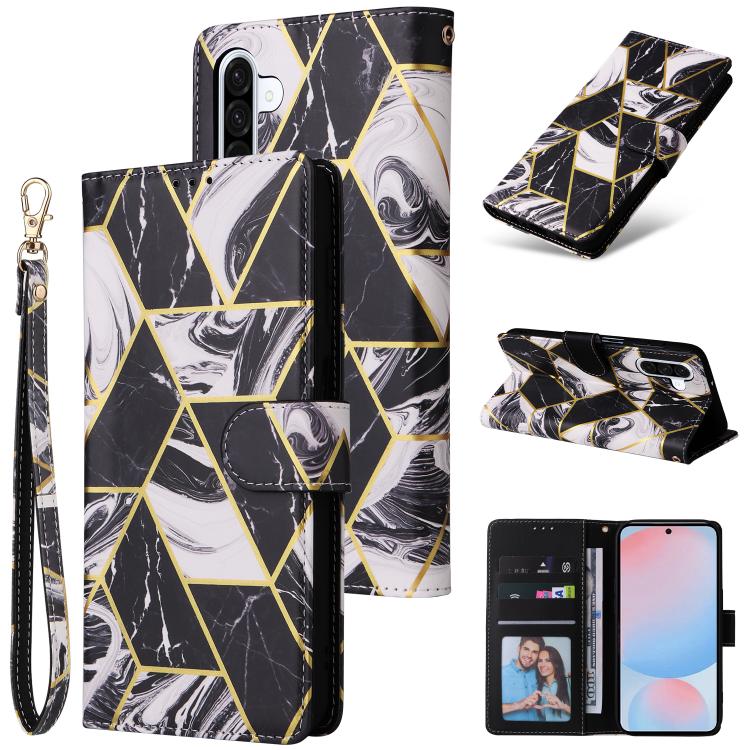 Marble Bronzing Stitching Leather Phone Case, For Galaxy A08 / A07 4G / 5G, For Galaxy A18 / A17 4G / 5G, For Samsung Galaxy A37 5G / A36 5G, For Samsung Galaxy A56 5G, For Samsung Galaxy A26 5G, For Samsung Galaxy A16 5G, For Samsung Galaxy A06 4G    ...