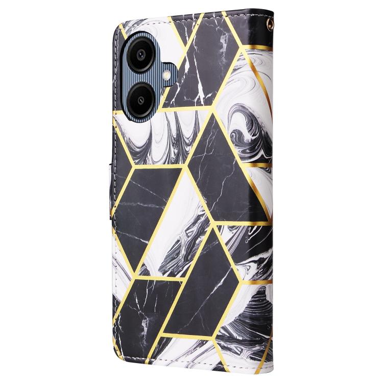 Marble Bronzing Stitching Leather Phone Case