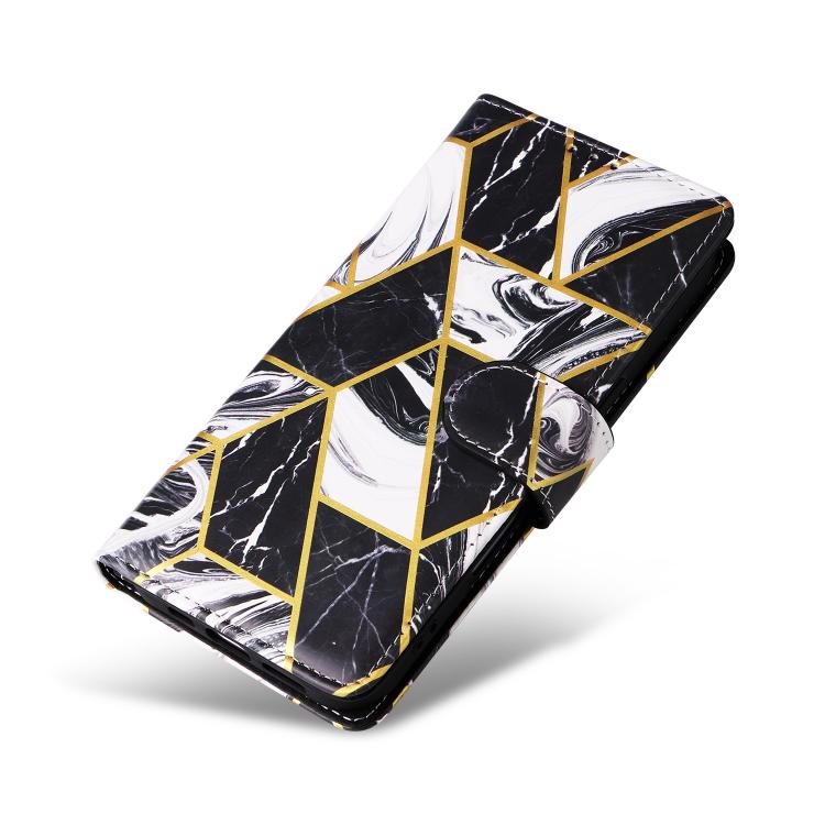 Marble Bronzing Stitching Leather Phone Case