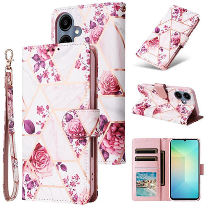 Marble Bronzing Stitching Leather Phone Case, For Galaxy A08 / A07 4G / 5G, For Galaxy A18 / A17 4G / 5G, For Samsung Galaxy A37 5G / A36 5G, For Samsung Galaxy A56 5G, For Samsung Galaxy A26 5G, For Samsung Galaxy A16 5G, For Samsung Galaxy A06 4G    ...