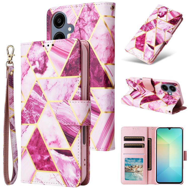 Marble Bronzing Stitching Leather Phone Case, For Galaxy A08 / A07 4G / 5G, For Galaxy A18 / A17 4G / 5G, For Samsung Galaxy A37 5G / A36 5G, For Samsung Galaxy A56 5G, For Samsung Galaxy A26 5G, For Samsung Galaxy A16 5G, For Samsung Galaxy A06 4G    ...