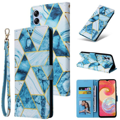 Marble Bronzing Stitching Leather Phone Case
