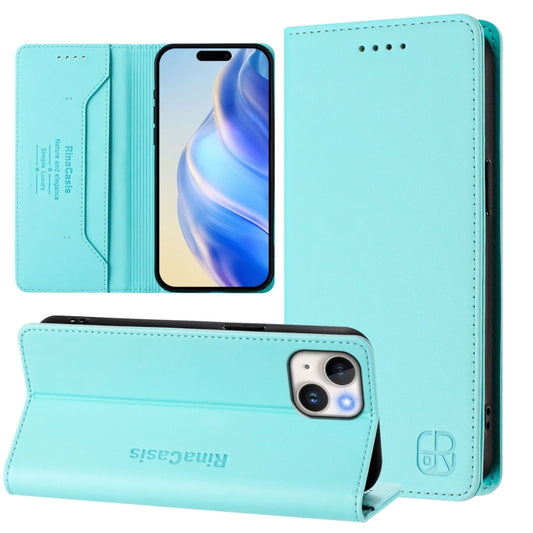 RC01 Dual-Folded Magnetic Suction RFID Leather Phone Case, For iPhone 15, For iPhone 14 Plus, For iPhone 14 / 13, For iPhone 14 Pro, For iPhone 14 Pro Max, For iPhone 7 / 8 / SE 2022, For iPhone 13 Pro Max, For iPhone 13 Pro, For iPhone 13 mini