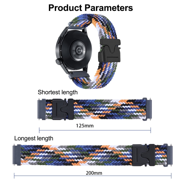 Snap Button Nylon Braided Watch Band, 20mm, 22mm