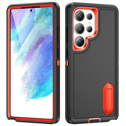 Rugged PC Hybrid Silicone Phone Case with Holder, For Samsung Galaxy S26 Ultra 5G, For Samsung Galaxy S26 Pro 5G, For Samsung Galaxy S25 FE 5G, For Samsung Galaxy S24 / S25 5G, For Samsung Galaxy S24+ / S25+ 5G, For Samsung Galaxy S25 Ultra 5G