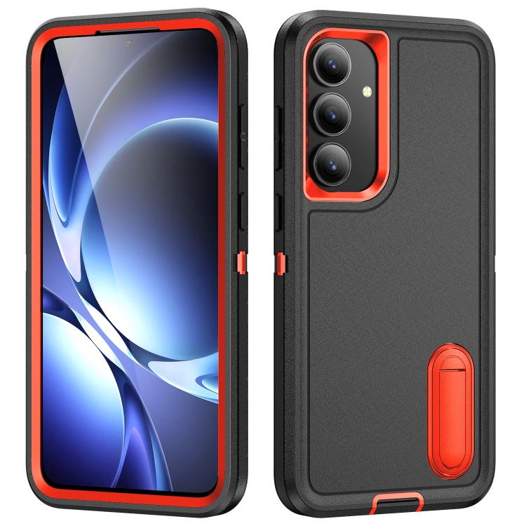 Rugged PC Hybrid Silicone Phone Case with Holder, For Samsung Galaxy S26 Ultra 5G, For Samsung Galaxy S26 Pro 5G, For Samsung Galaxy S25 FE 5G, For Samsung Galaxy S24 / S25 5G, For Samsung Galaxy S24+ / S25+ 5G, For Samsung Galaxy S25 Ultra 5G