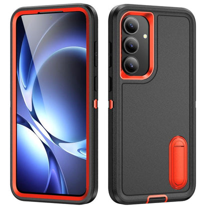Rugged PC Hybrid Silicone Phone Case with Holder, For Samsung Galaxy S26 Ultra 5G, For Samsung Galaxy S26 Pro 5G, For Samsung Galaxy S25 FE 5G, For Samsung Galaxy S24 / S25 5G, For Samsung Galaxy S24+ / S25+ 5G, For Samsung Galaxy S25 Ultra 5G