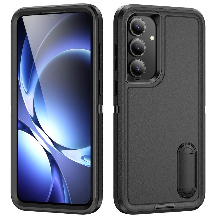 Rugged PC Hybrid Silicone Phone Case with Holder, For Samsung Galaxy S26 Ultra 5G, For Samsung Galaxy S26 Pro 5G, For Samsung Galaxy S25 FE 5G, For Samsung Galaxy S24 / S25 5G, For Samsung Galaxy S24+ / S25+ 5G, For Samsung Galaxy S25 Ultra 5G