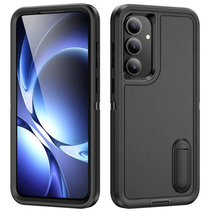 Rugged PC Hybrid Silicone Phone Case with Holder, For Samsung Galaxy S26 Ultra 5G, For Samsung Galaxy S26 Pro 5G, For Samsung Galaxy S25 FE 5G, For Samsung Galaxy S24 / S25 5G, For Samsung Galaxy S24+ / S25+ 5G, For Samsung Galaxy S25 Ultra 5G