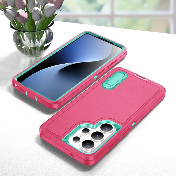 Rugged PC Hybrid Silicone Phone Case with Holder, For Samsung Galaxy S26 Ultra 5G, For Samsung Galaxy S26 Pro 5G, For Samsung Galaxy S25 FE 5G, For Samsung Galaxy S24 / S25 5G, For Samsung Galaxy S24+ / S25+ 5G, For Samsung Galaxy S25 Ultra 5G