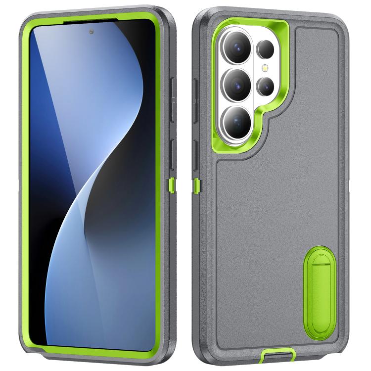 Rugged PC Hybrid Silicone Phone Case with Holder, For Samsung Galaxy S26 Ultra 5G, For Samsung Galaxy S26 Pro 5G, For Samsung Galaxy S25 FE 5G, For Samsung Galaxy S24 / S25 5G, For Samsung Galaxy S24+ / S25+ 5G, For Samsung Galaxy S25 Ultra 5G