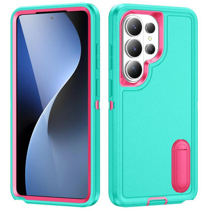 Rugged PC Hybrid Silicone Phone Case with Holder, For Samsung Galaxy S26 Ultra 5G, For Samsung Galaxy S26 Pro 5G, For Samsung Galaxy S25 FE 5G, For Samsung Galaxy S24 / S25 5G, For Samsung Galaxy S24+ / S25+ 5G, For Samsung Galaxy S25 Ultra 5G