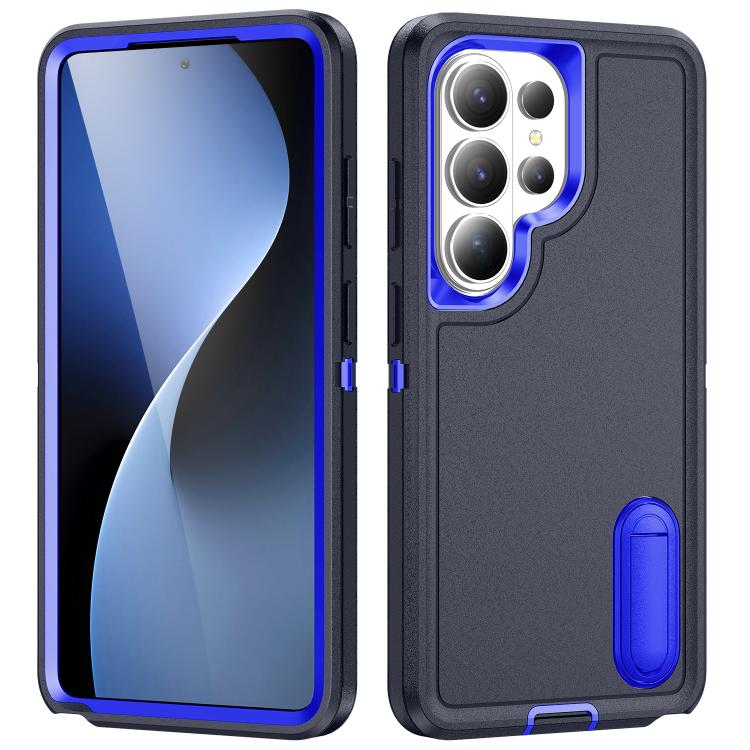 Rugged PC Hybrid Silicone Phone Case with Holder, For Samsung Galaxy S26 Ultra 5G, For Samsung Galaxy S26 Pro 5G, For Samsung Galaxy S25 FE 5G, For Samsung Galaxy S24 / S25 5G, For Samsung Galaxy S24+ / S25+ 5G, For Samsung Galaxy S25 Ultra 5G